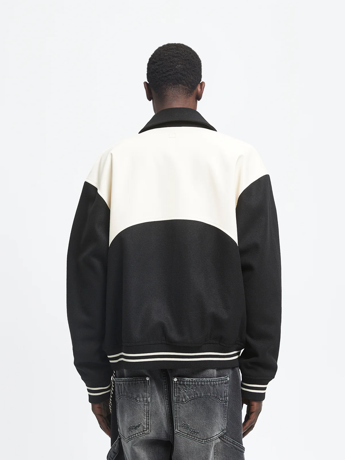 SIGNE VARSITY JACKET - CREAM/BLACK - Image 5