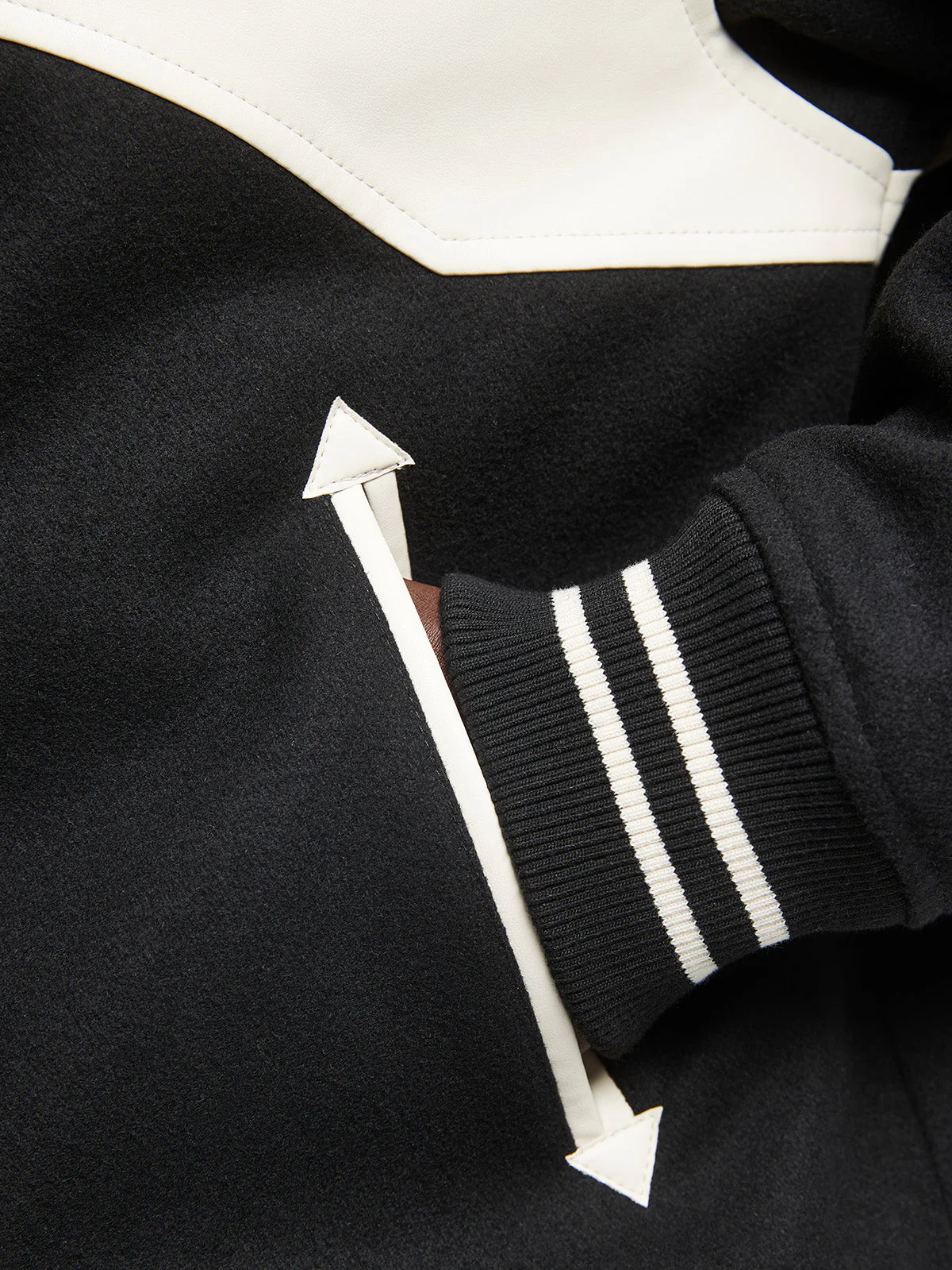 SIGNE VARSITY JACKET - CREAM/BLACK - Image 9